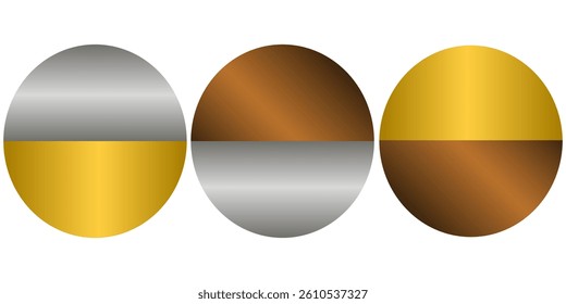 Gold, silver, and bronze shape texture