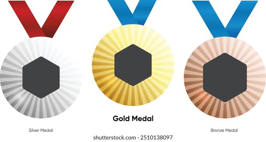 Ouro Prata Bronze medalhas de esportes com fita