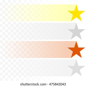Gold, silver, bronze stars with fading trails / streaks