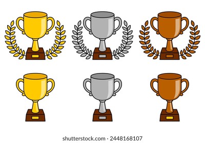 gold, silver, bronze trophy set
