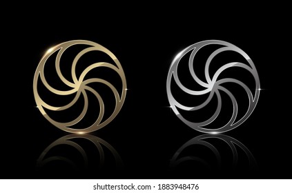 Gold und Silber Circle Shape, Exklusiv, Premium, Luxus, Kreatives Design, Vektorgrafik.