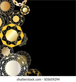 Gold and Silver circle shapes.Steampunk decorative background.