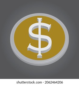 Gold and silver $ coin design. Very luxurious and cool