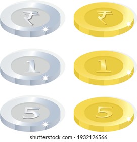 gold and silver coin isolated vector svg
