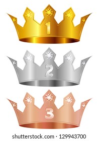 Gold silver copper crown crown