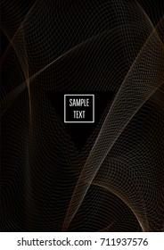 Gold, Silver or Copper Minimal Cover Template. Cool Luxury Premium VIP Rich Decoration. Jewelry Ads Poster Design. Festive Sparkling New Year Party or Christmas Celebration Background. Halftone Cover.