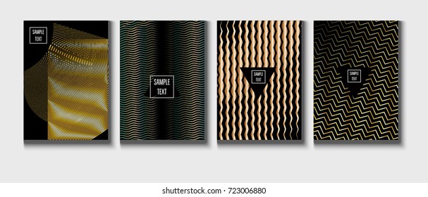 Gold, Silver or Copper Minimal Cover Templates. Festive Sparkling New Year Party or Christmas Celebration Background. Halftone Cover. Cool Luxury Premium VIP Rich Decoration. Jewelry Ads Poster Design