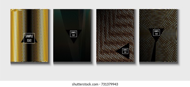 Gold, Silver or Copper Minimal Cover Templates. Festive Sparkling New Year Party or Christmas Celebration Background. Halftone Cover. Cool Luxury Premium VIP Rich Decoration. Jewelry Ads Poster Design