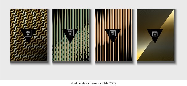 Gold, Silver or Copper Minimal Cover Templates. Festive Sparkling New Year Party or Christmas Celebration Background. Halftone Cover. Cool Luxury Premium VIP Rich Decoration. Jewelry Ads Poster Design