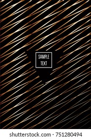 Gold, Silver or Copper Minimal Cover Template. Cool Luxury Premium VIP Rich Decoration. Jewelry Ads Poster Design. Festive Sparkling New Year Party or Christmas Celebration Background. Halftone Cover.