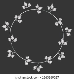 Gold, silver floral and floral elements for cards, banners, festive website design. Vector isolated images.