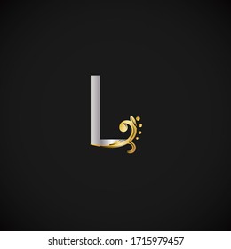 GOLD SILVER FLORAL L LETTERS LOGO