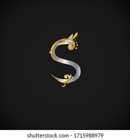 GOLD SILVER FLORAL S LETTERS LOGO