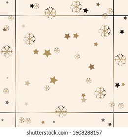 Gold and Silver Frame. For Cards, postcards, backgrounds, etc. Winter Holiday, Christmas Themes. Vector Illustration.