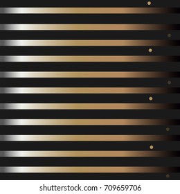 Gold and Silver Frame On Black. For Cards, postcards, backgrounds, etc. Winter Holiday, Christmas Themes. Vector Illustration. Stylized Silver Lines.