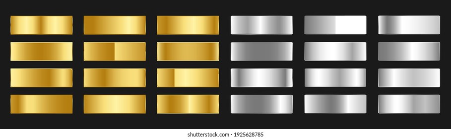 Gold silver gradient background vector icon texture metallic illustration for frame, ribbon, banner, coin and label. Realistic abstract golden pattern design. Elegant light and glitter pattern