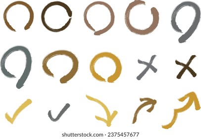 Gold and silver handwriting calligraphy signs set. Vector illustrations.