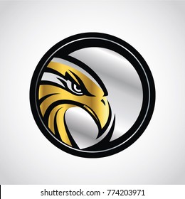 Gold Silver Hawk Emblem Logo Sign Symbol Icon