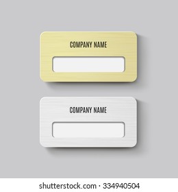 Gold And Silver Id Badge. Vector Set