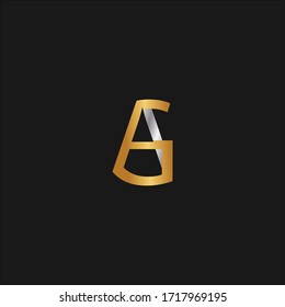 GOLD AND SILVER INITIAL AG AND GA LETTER LOGO