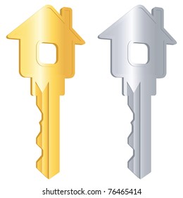 Gold and silver keys for the home. EPS 8.