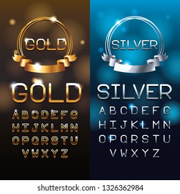 Gold and silver letters