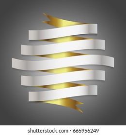 Gold and silver luxury ribbon background