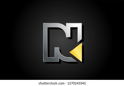 gold and silver metal letter N alphabet logo design icon for business. Suitable as a company logotype