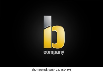 gold silver metal logo b alphabet letter design icon for company. Suitable as a business logotype 