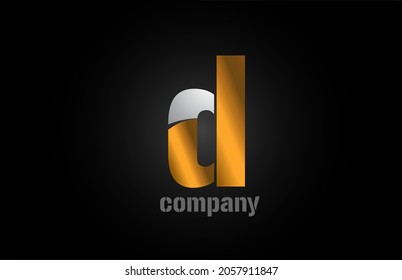 gold silver metal logo d alphabet letter design icon for company. Suitable as a business logotype 