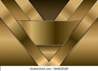 Gold and silver metallic background with hexagon pattern.Vector illustration.Eps10