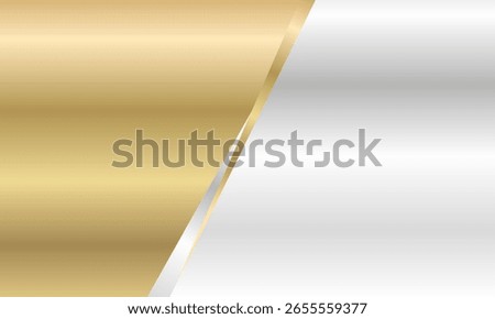 Gold and silver metallic divided background luxury concept. vector illustration.