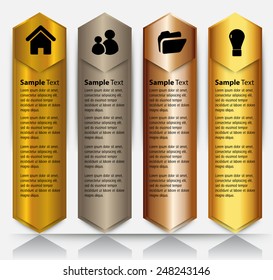 gold silver modern text box template for website computer graphic and internet, numbers