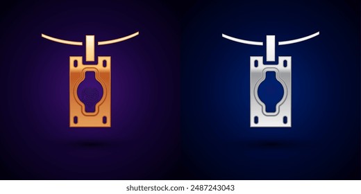 Gold and silver Money laundering icon isolated on black background. Money crime concept.  Vector