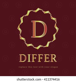 ORO Y PLATA MONOGRAMA D , LOGO LUJO / DISEÑO DE ICONOS