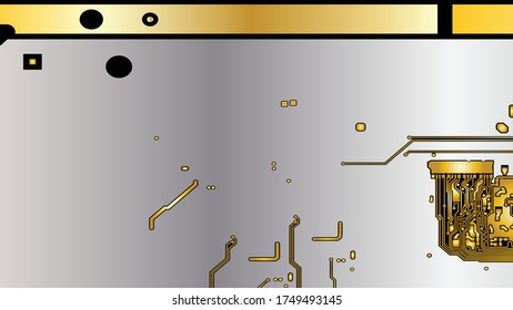 Gold and Silver pcb motherboard abstract texture background pattern backdrop