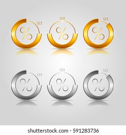 Gold and silver pie charts