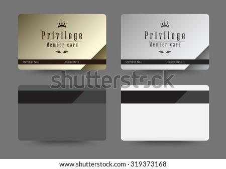 Gold and silver privilege card for member template design. vector illustration.