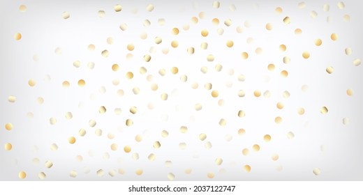 Gold, Silver Rich Falling Bokeh Confetti. Sparkling Winter Foil. VIP Gold, Silver Lights, Sparkles, Gradient Tinsel Confetti. Expensive Magic New Year Christmas Decoration Vector Background.
