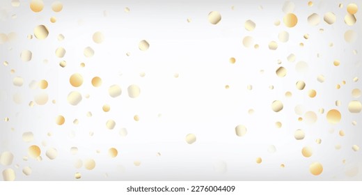 Gold, Silber reich Falling Bokeh Confetti. Glamour Luxury Neujahr Weihnachtsgarten Vektorhintergrund. VIP Gold, Silber Leuchten, Funkeln, Gradient Tinsel Confetti. funkelnde Winterstruktur.