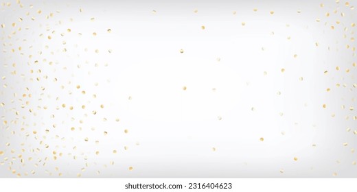 Oro, Plata Rica Caída Bokeh Confetti. Glamour de lujo Año Nuevo Navidad Fondo vectorial de la celebración. Oro VIP, Luces Plateadas, Parkles, Confetti Tinsel Gradiente. Bromeante Bokeh de Invierno.