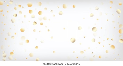 Gold, Silver Rich Falling Bokeh Confetti. Premium Elegant New Year Christmas Decoration Vector Background. VIP Gold, Silver Lights, Sparkles, Gradient Tinsel Confetti. Sparkling Winter Pattern.