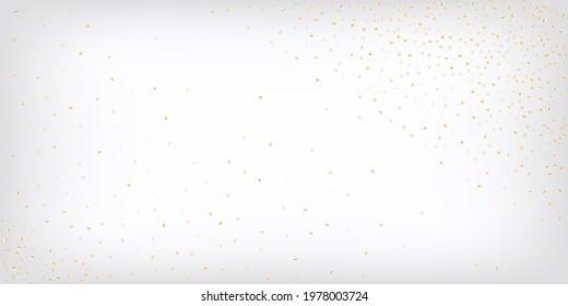 Gold, Silver Rich Flying Bokeh Confetti. Magic Glamour New Year Christmas Celebration Vector Background. VIP Gold, Silver Lights, Sparkles, Gradient Tinsel Confetti. Sparkling Winter Frame.