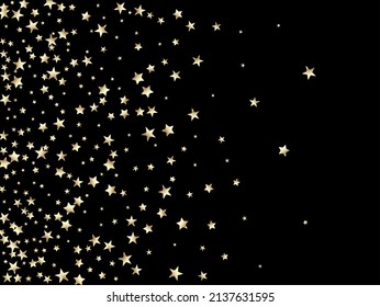 Gold, Silver Rich Flying Stars Confetti. Luxury Premium New Year Christmas Celebration Vector Background. VIP Gold, Silver Glitter, Sparkles, Gradient Stars Confetti. Sparkling Winter Sequins.