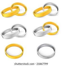 Gold and silver rings