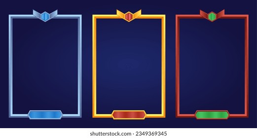 gold silver and ruby trading card color with medieval style for game and player