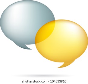 Gold and silver speech bubbles