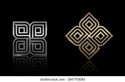 Gold and Silver Square shape, Exclusive, Premium, Luxury, Creative Design, Vector and Illustration.
