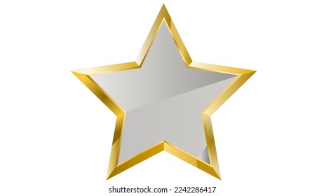 gold and silver star isolated on white