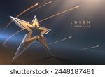 Gold and silver star with light effects